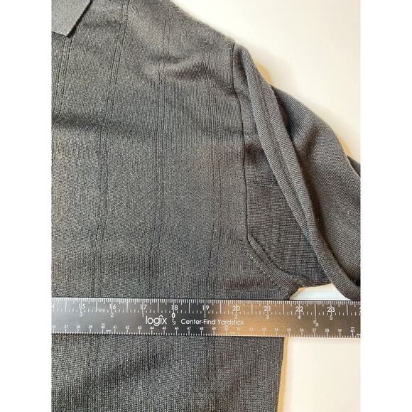 Murano Italia Wool Blend Long Sleeve Knit Mens Shirt Size XL Black - Picture 6 of 7
